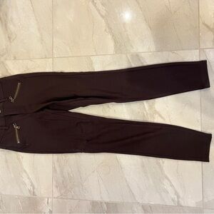 Fashion Nova Brown Pants with Zipper Accents